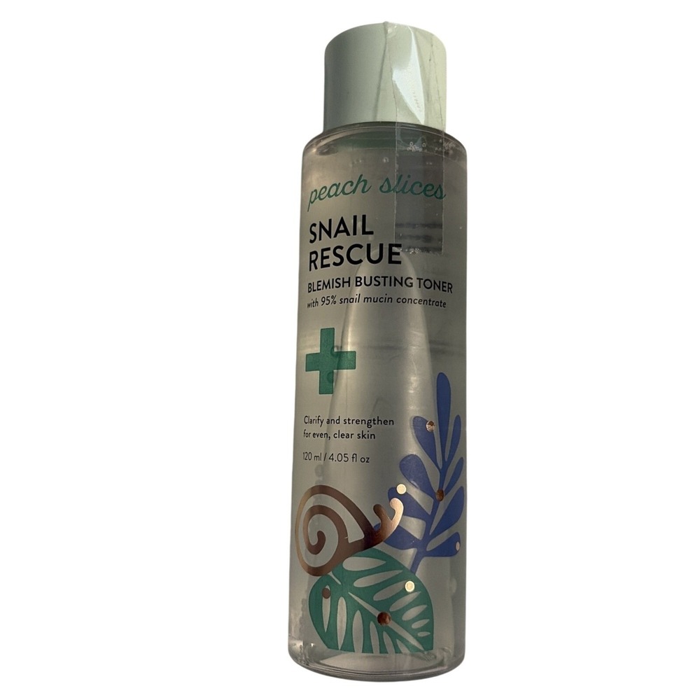 Peach Slices Snail Rescue Blemish Busting Toner 95% Snail Mucin 4.05oz NWT SEALD
